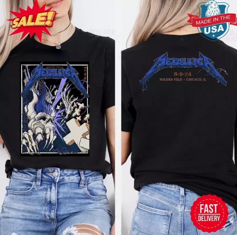 

Metallica M72 Tour Soldier Field Chicago IL 2024 Day 1 Unisex T-Shirt XL