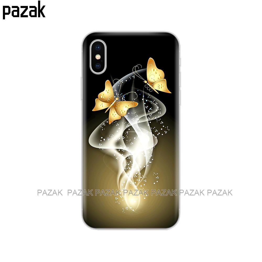 Silicone Cover Phone Case For Iphone 6 X 8 7 6s 5 5s SE 2020 Plus 10 XR XS 11 Pro Max Case Butterfly Roses Flower