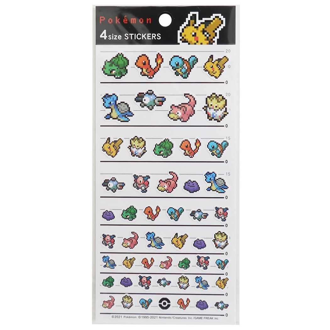 

Наклейки Kamio Japan Pokemon 4 размера Пикачу Пиксель Арт [007221]