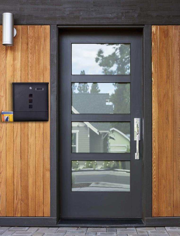 Hans Letterbox with Newspaper Holder Black