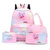 3-teiliges/Set Cartoon K-Pop bedruckter Rucksack mit Federmäppchen und Lunchtasche für Teenager Mädchen Jungen Schulranzen Kindergeschenk Große Kapazität Wasserdicht Reisetasche
