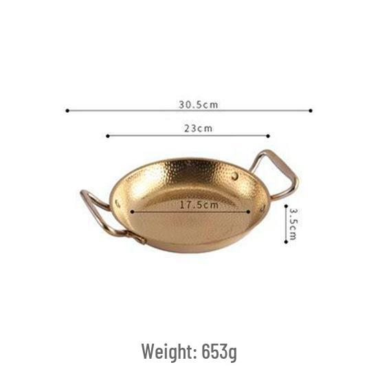 Stainless Steel Double Handle Flat-Bottomed Pan for Seafood, Fried Chicken, and Lobster