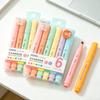6/18Pcs Pastel Color Macaron Highlighter Pen Marker Pens Fluorescent Pen Drawing Highlighters Cute Stationery School Supplies