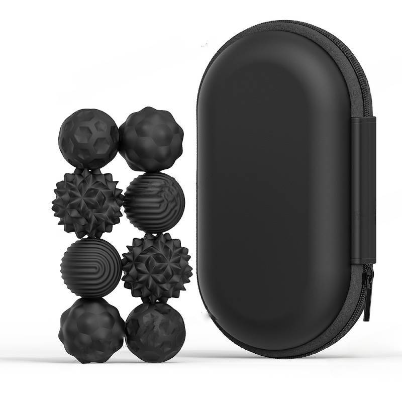

Sensory Silicone Magnetic Fidget Balls For Stress Relief And Focus Black 8 pcs