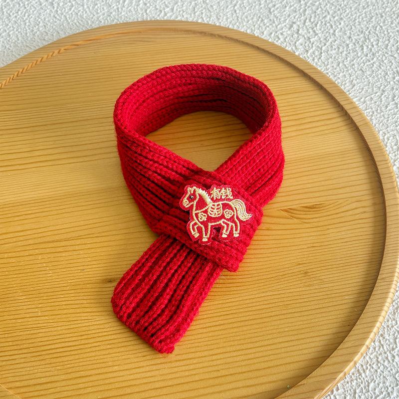 New Year Celebration Decoration Pet New Year Scarf Warm Knitted Neckerchief Pet Cat And Dog Red Scarf Pet Accessories Supplies