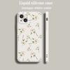 Luxury Color Phone Case For iPhone 15 14 13 12 mini 11 Pro Max XS X XR SE 7 8 Plus soft Silicone Beige Cover Flower