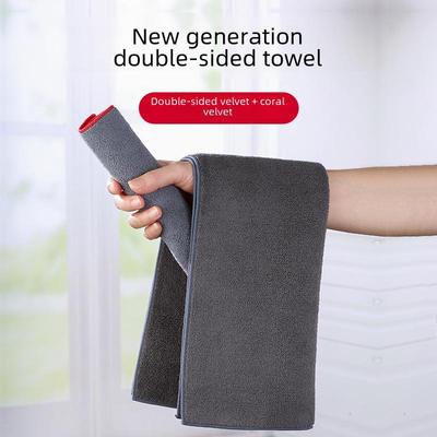 Large Double-Sided Suede Car Cleaning Towel - Coral Fleece, Thick & Absorbent