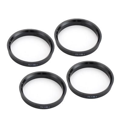 Części samochodowe Pierścienie centrujące piasty 4 sztuki 73,1 mm i 56,1 mm i 10 mm Aluminium Czarne akcesoria samochodowe do Mini R50/R53 01-06