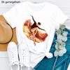 Vintage Women'S T-Shirt Watercolor Ballerina Dancer Print Tshirt Femme Aesthetic Clothes Summer Fashion Short Sleeve T Shirt
