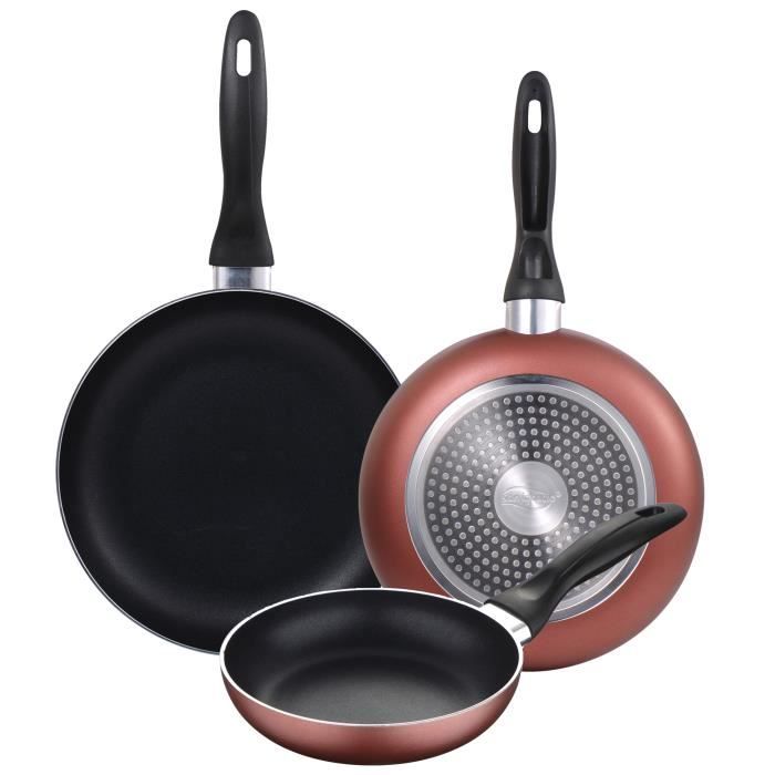 Poêles - San Ignacio - Set de 3 - Aluminium pressé - Anti-adhésif - Ø 16, 20, 24 cm