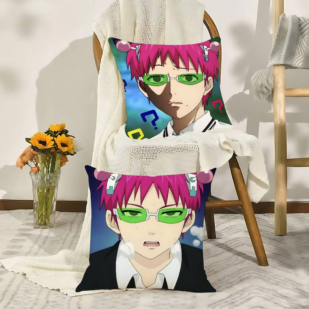 Cute S-Saiki K Throw Pillow Covers Pattern Cushion Cover Suitable For Sofa Bedroom Car Pillow Cover