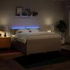 Box Spring Bed with Mattress Cream 180 x 200 cm Fabric