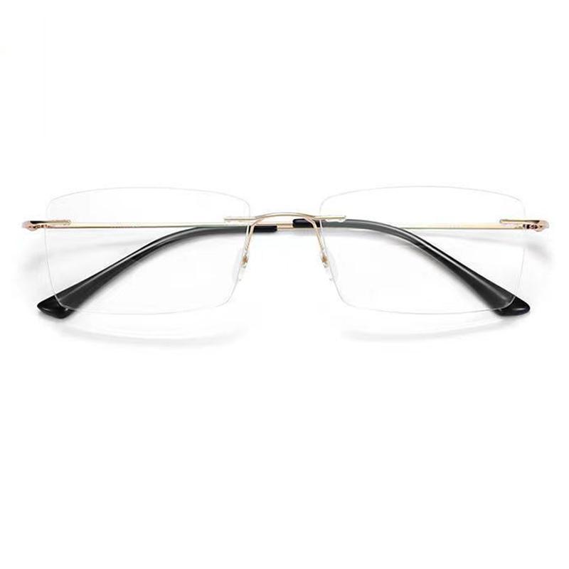 

Fashion Business Anti-blue Light Frameless Reading Glasses Women Anti-fatigue Presbyopic Glasses Computer Grade Glasses +100 золотой