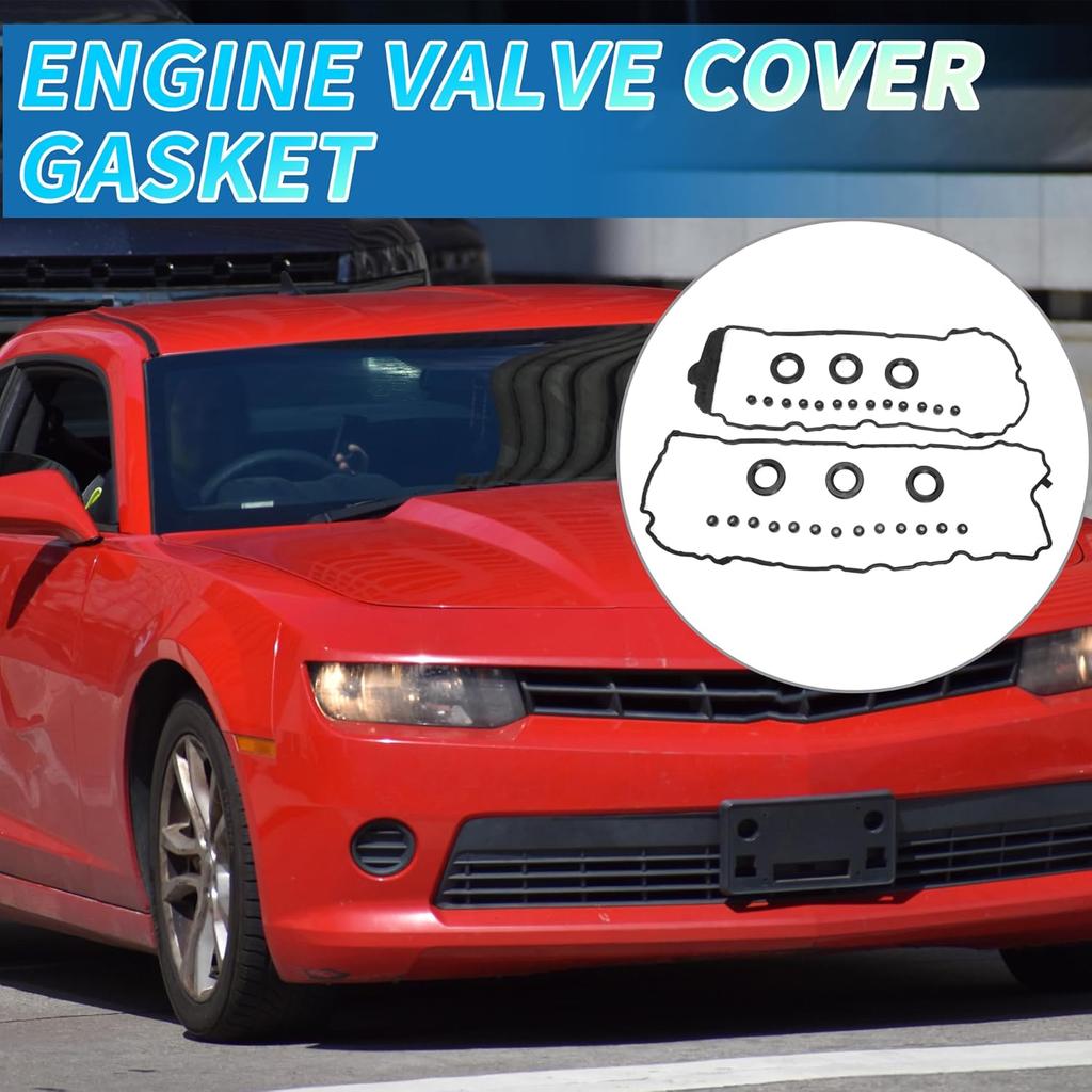 Valve Cover Gasket No.VS50808R/12595107/12607401 Cylinder Head Valve Seal Gasket for Chevrolet Camaro 2010-2015 Black 1 Set