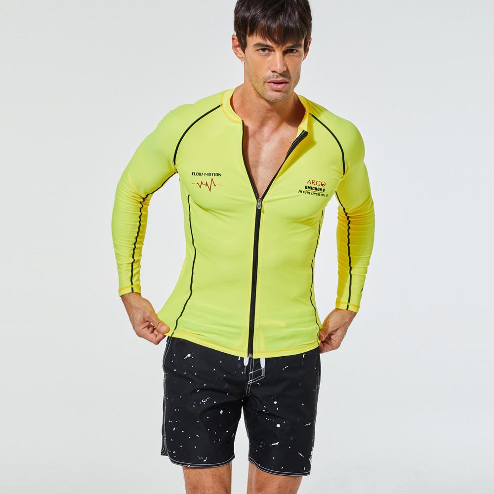 ARGO Grover Men'S Rash Guard Boardshorts Set Yellow