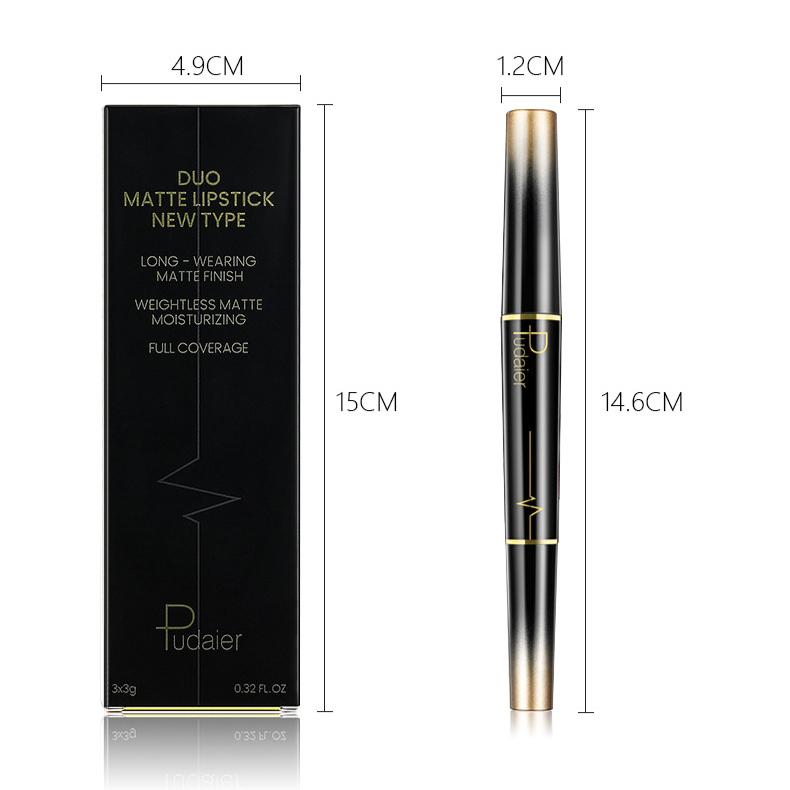 2 IN 1 Lip Liner Lipstick Matte Velvet Natural Nude Lipstick Pencil Highly Pigmented Long Lasting Lip Liner Makeup Cosmetics