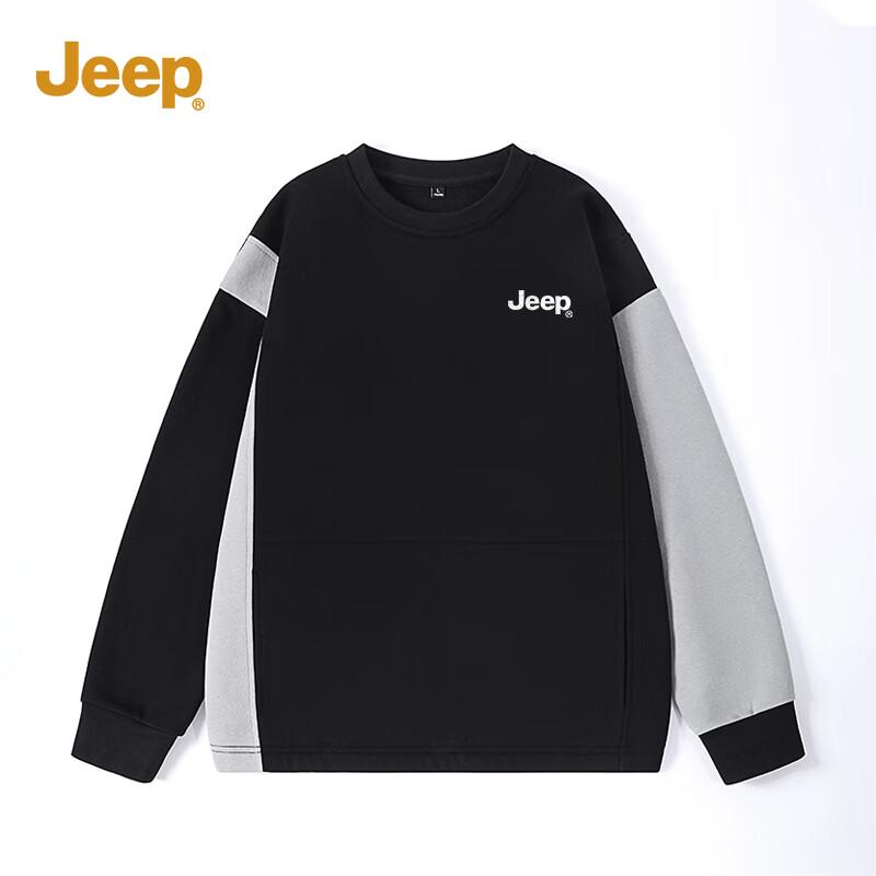 JEEP Men's American Retro Color Block Pullover Sweatshirt