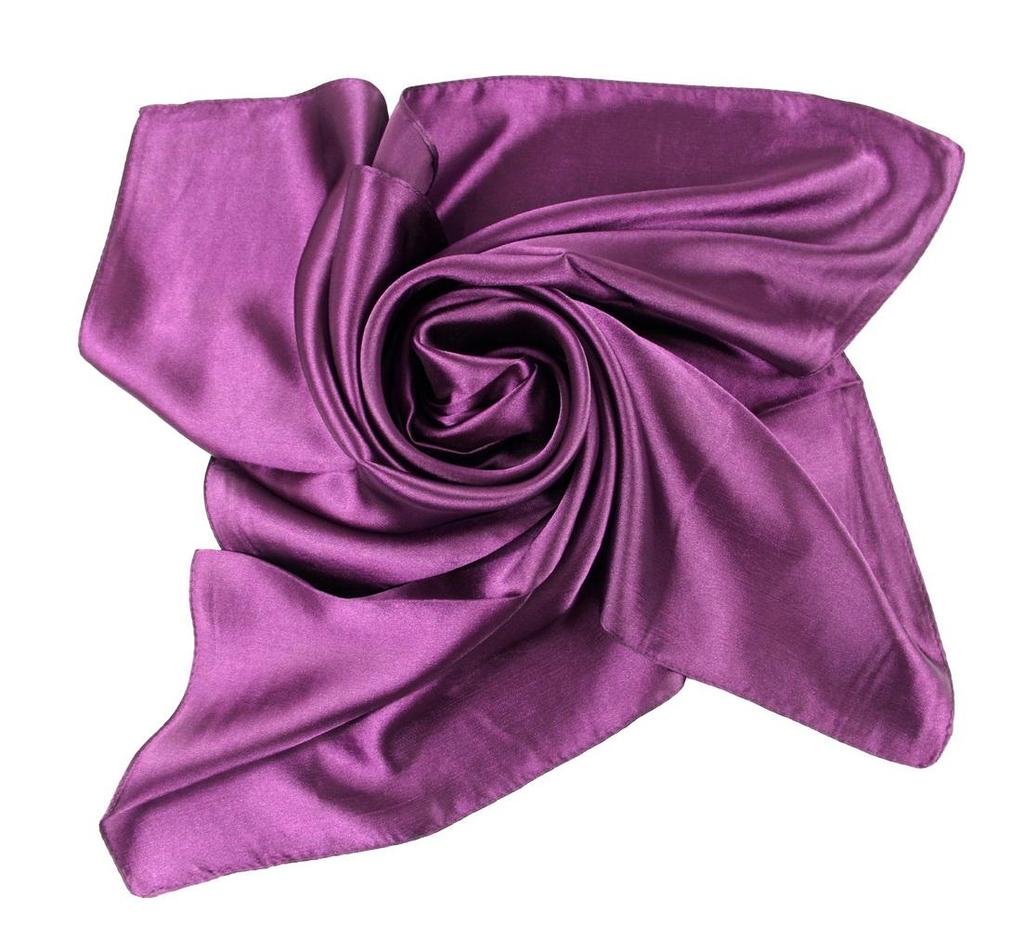 90x90cm Solid Color Satin Silk Scarf 100% Polyester Large Square Neck Scarves for Women