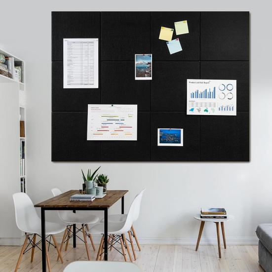 12Pcs Cork Bulletin Boards 30x30cm Adhesive Backing Message Board Wall Mount Photo Display Note Organizer for Home Office Classroom,