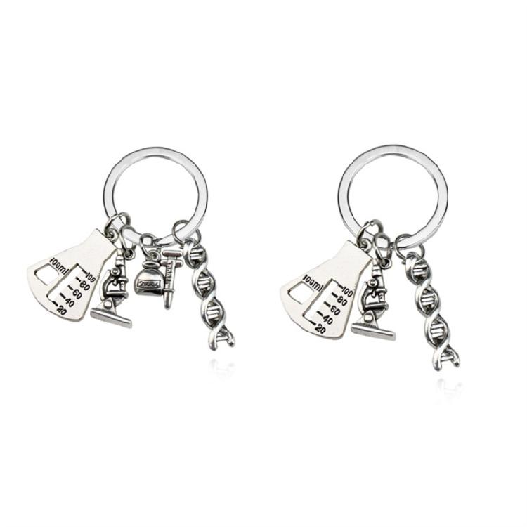Elegant Key Rings Unique Science Bag Accessory Stylish Microscope Key Holder for Jewelry and Everyday Key Organization