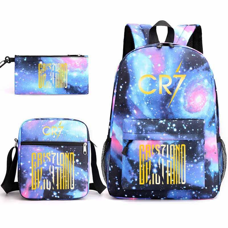 Youth Fashion Backpack Shoulder Bag Pencil Case Children'S Student School Bag 3-Piece Set