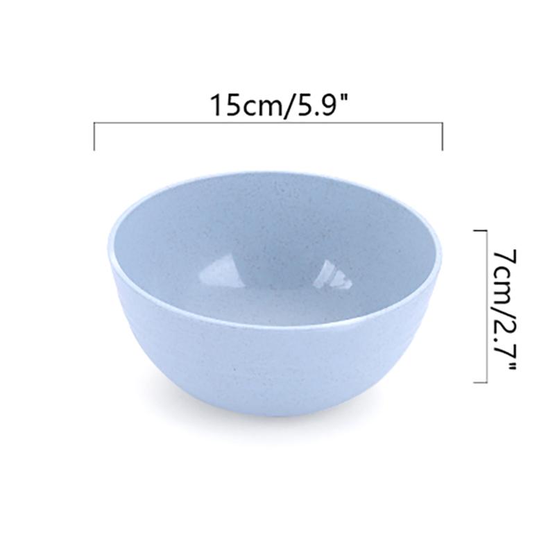 Nordic Colored Wheat Straw Bowls Circular Shatter Resistant Plastic Tableware Bowls For Household Use