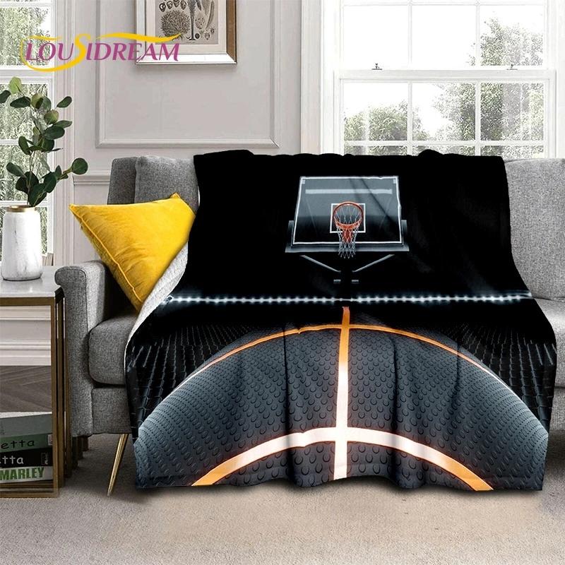 Lastest Basketball Court Frame Soft Blankets,Keep Warm Throw Blanket Comfortable Blanket for Picnic Beds Sofa Home Bedroom gift
