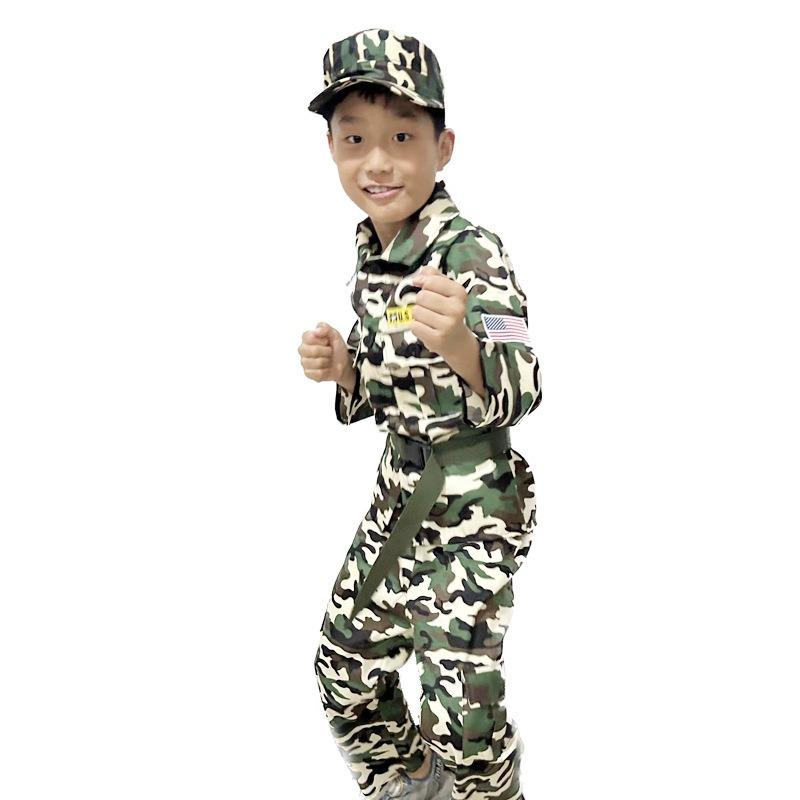 Halloween Children's Military Career Experience Costume Children's Camouflage Uniform Children's Military Uniform Soldier Costume