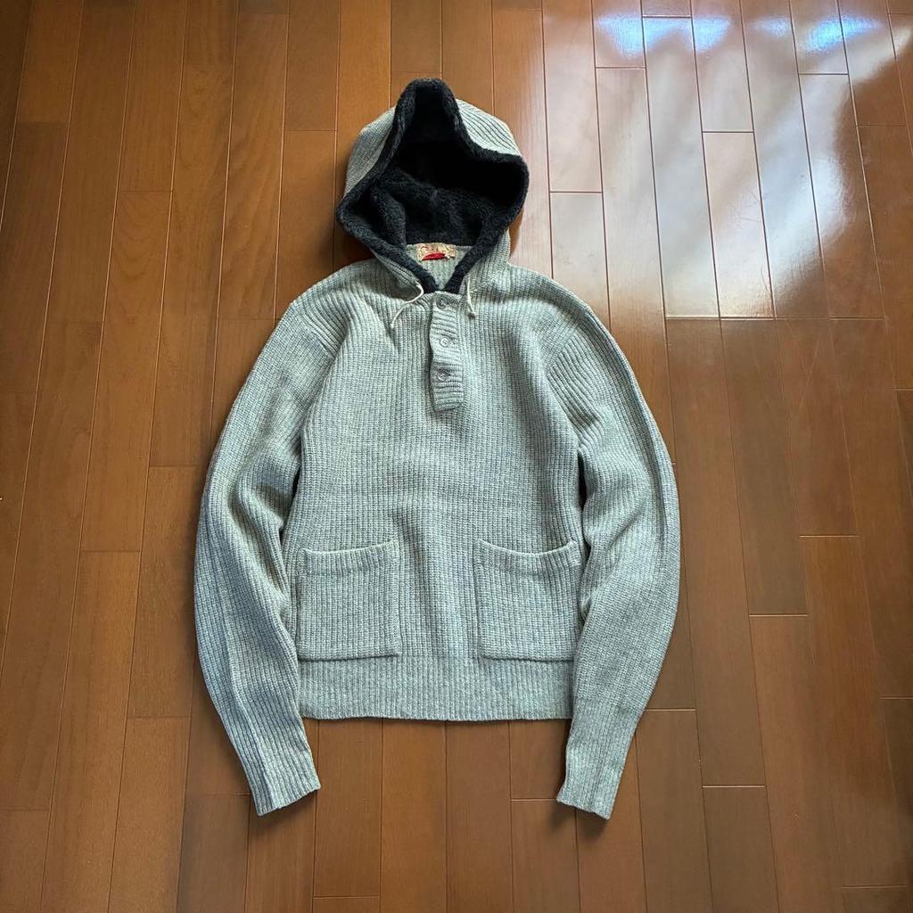 Used 60s Vintage Catalina Back Boa Gray Ribbed Knit Parka SM Vintage Sweater