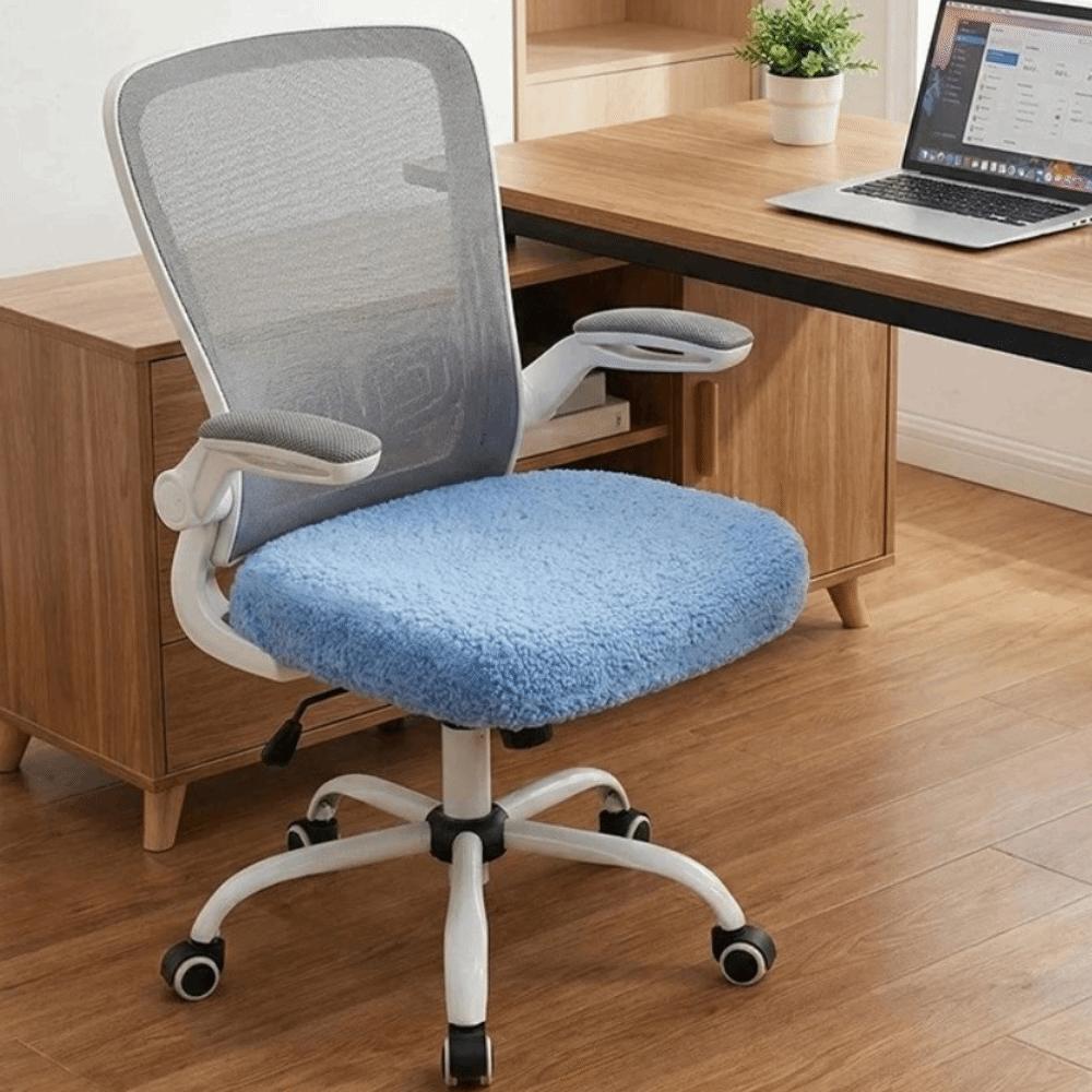 Stretch Computer Chair Seat Cozy Plush Elastic Chair Cover Chair Seat Protector  Winter Use