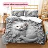 Relief Animals Pattern Bedding Quilt Set  Home Decoration  Gift (1 * duvet cover + 2 * pillowcase  without core)