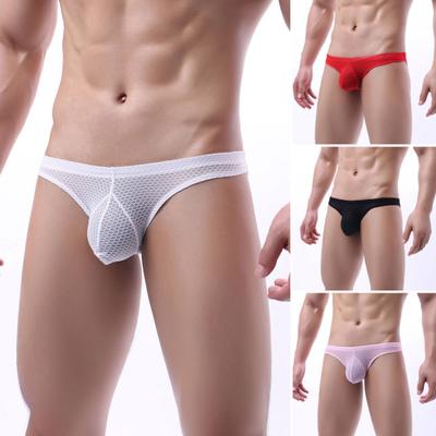 Cuecas Masculinas Cintura Baixa Design Elástico Calcinhas Respiráveis Design de Fio de Malha U-Convexo Arame Liso Ajuste Perfeito Roupa Íntima