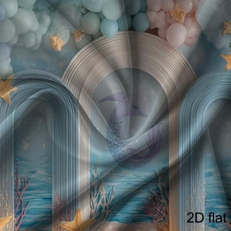2D Underwater Mermaid Backdrop for Girl Birthday Photography
