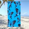 1Pc Microfiber Beach Towel Waterproof Sandproof 2D Flat Printed Blue Butterfly Summer Vacation Pool Lounge Chair Blanket Travel