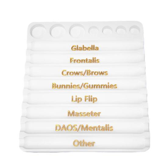 Aesthetic Practitioner Injector Tray with 8 Slots 7 Grids Professional Cosmetician Nurses Label Vial Holder Injector Storage Organizer Tray