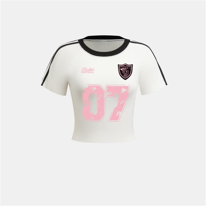 

Women s Retro Three Stripes Patchwork Short Sleeve Sporty T-shirt Small білий