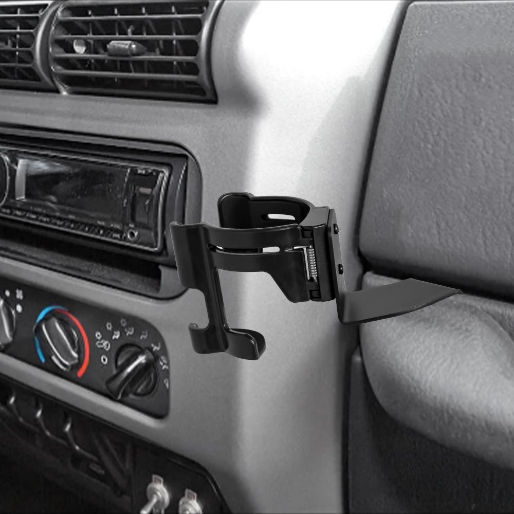 Car Cup Phone Holder for Wrangler JL 2018 2019 Rubicon Unlimited 2 in 1 Bolt-on Multi-Function Drink Stand Bracket