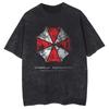 T-shirt Oversize a Manica Corta Lavata Vintage con Raffigurazione di Jill Valentine, Nemesis da Resident Evil 3, Logo Umbrella Corporation Ombrello Rosso