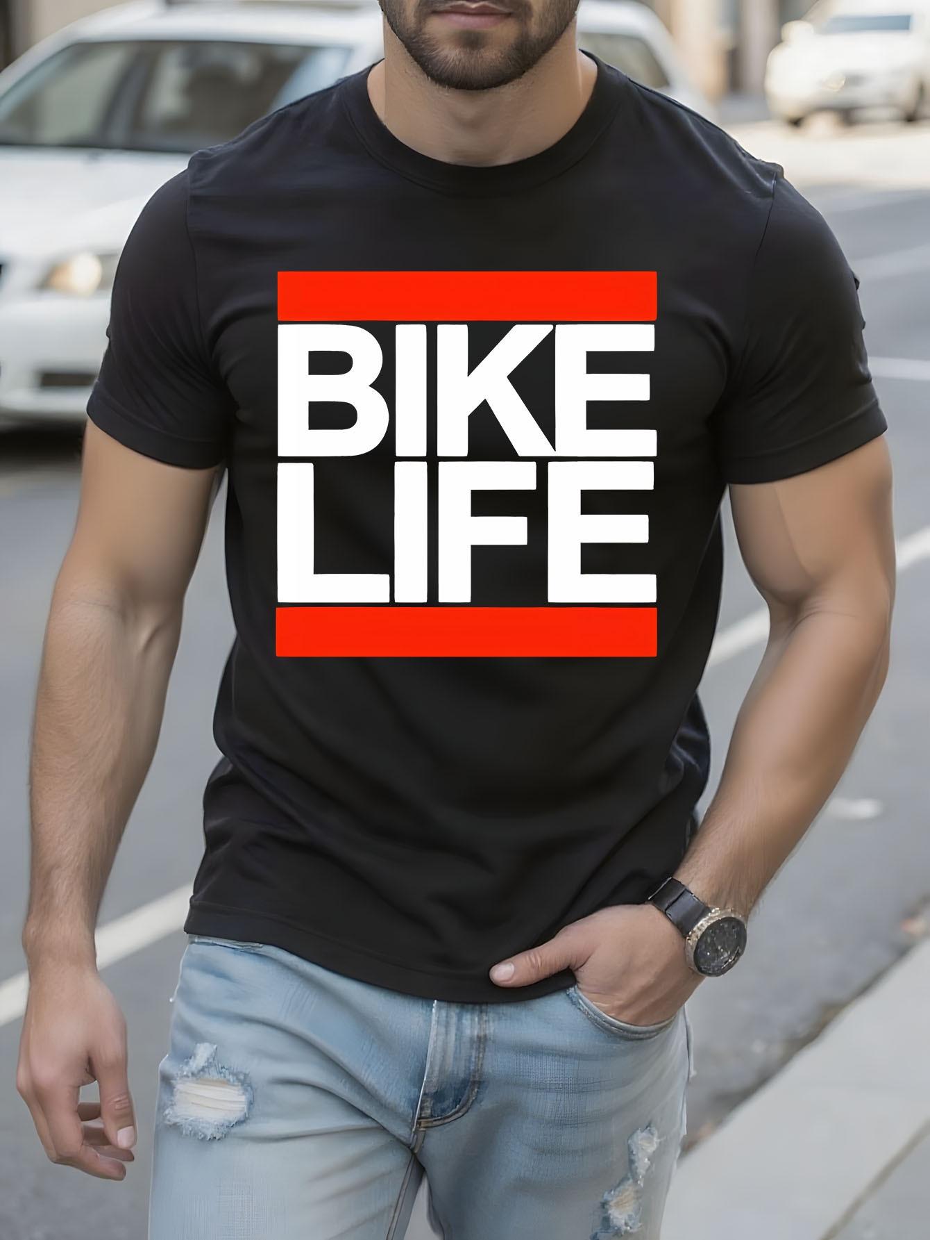 Bike Life Bold Biking Tshirt - Black Cycling Tee with BIK... XXL