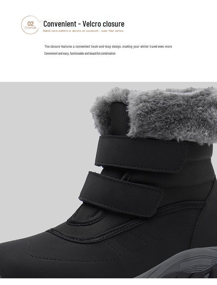 Women's Cross-Border Plus Size High-Top Fleece-Lined Snow Boots for Autumn and Winter
