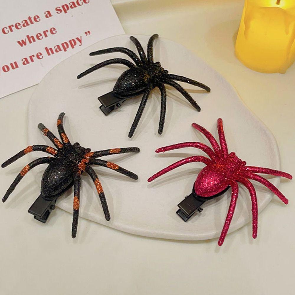 Headwear Spiders Hair Clip Black Halloween Headdress Halloween Spider Hairpin  Children Girls