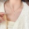 New 925 Sterling Silver Double Layer Cross Necklace Personality Charm Simple Geometric Pendant Choker Women's Exquisite Jewelry