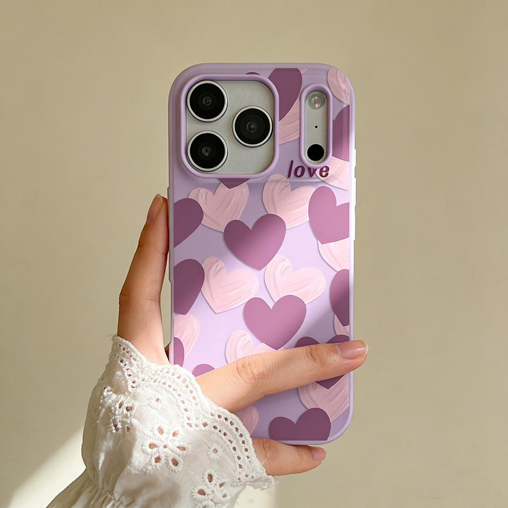 Purple Love Applies To Apple Huawei Vivo Xiaomi Oppo Honor 2-in-1 Mobile Phone Case iPhone17/16