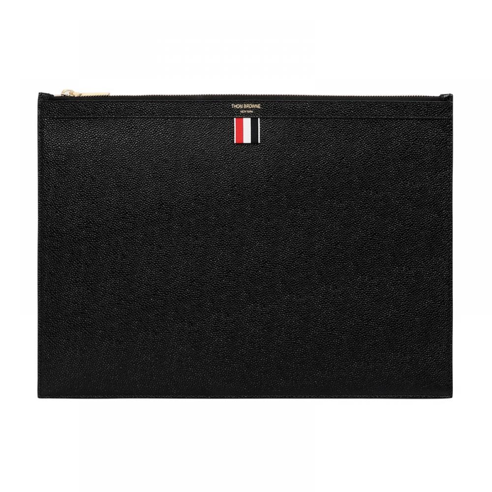 Tom Brown Mac020l 00198 001 Pebble Grain Three Line Tab Large Clutch Bag