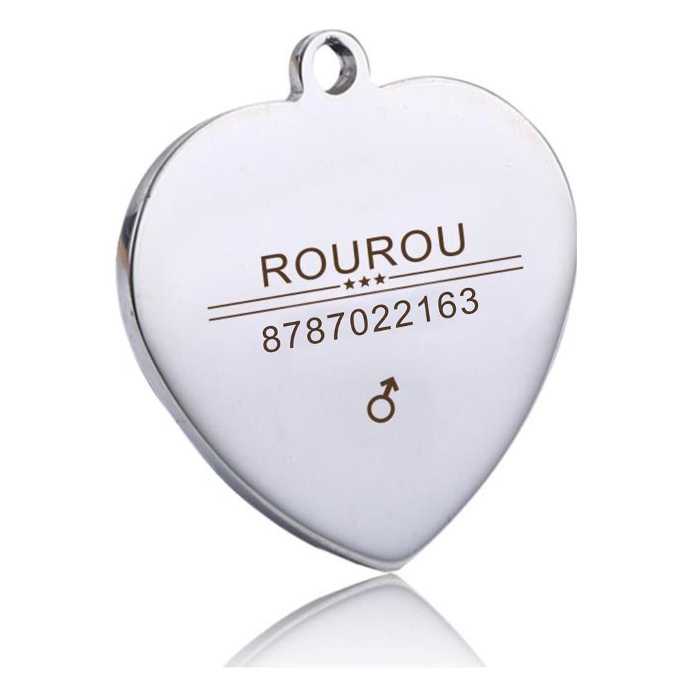 

Бесплатная гравировка идентификационной бирки для домашних животных из нержавеющей стали для собак и кошек, ошейника, аксессуаров, подвески, изготовленные на заказ, серебро, золото, розовое золото, черный L