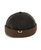 Eondeokeonteulolseutyudio Leather Brimless Cap Half Moon / Leather / Brown