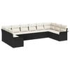 Garden Sofa Set with Storage 10 Pcs Black Poly Rattan