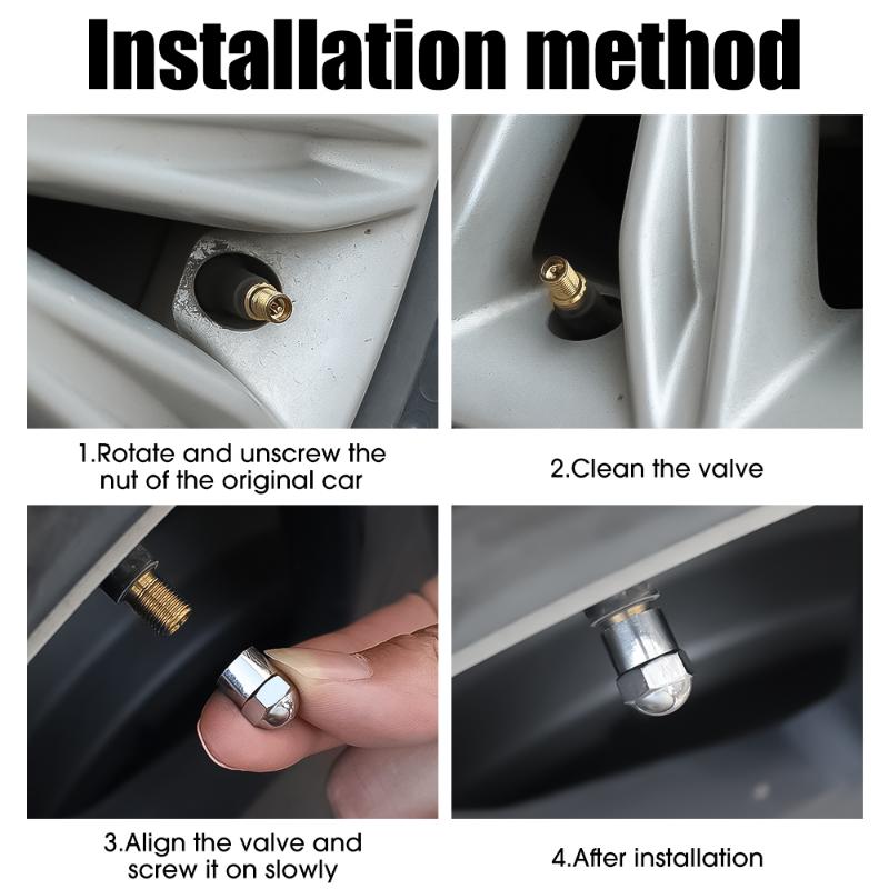 30/20/10pcs Tire Valve Caps for Cars Motorcycles Bike Valve Cap Round Head Chrome Plating Material Plastic Dust Proof Covers
