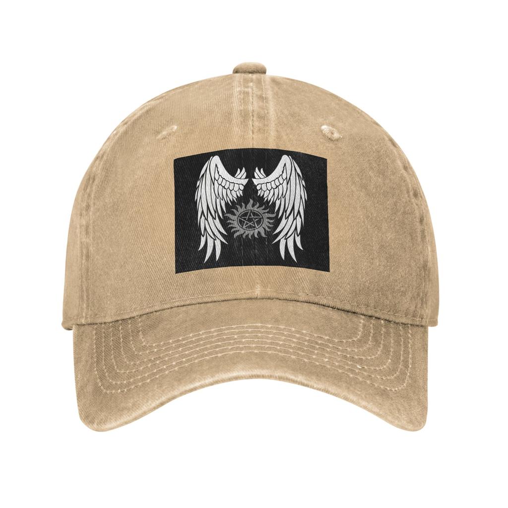 Supernatural Wings And Logo Washed Denim Cap Casual Baseball Caps Adjustable Hat Summer Unisex Baseball Hats