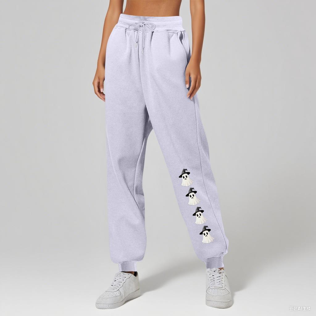 Ladies' Printed Unisex Casual Pocket Drawstring  Pants